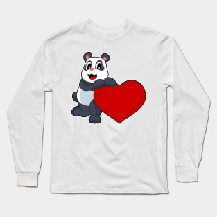 Panda Heart Long Sleeve T-Shirt